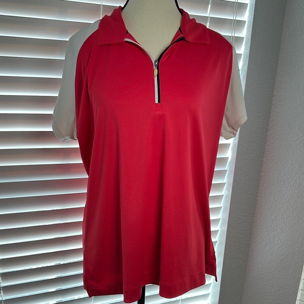 Slazenger Red Zippered Golf Shirt